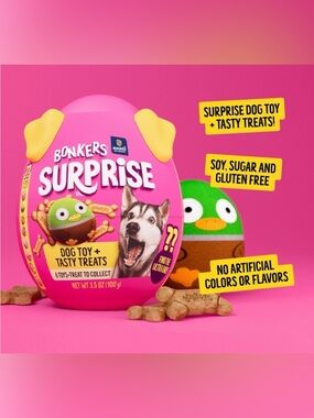 Bonkers Surprise Chicken Flavored
Biscuit Crunchy Dog Treats With Toy Surprise